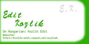 edit kozlik business card